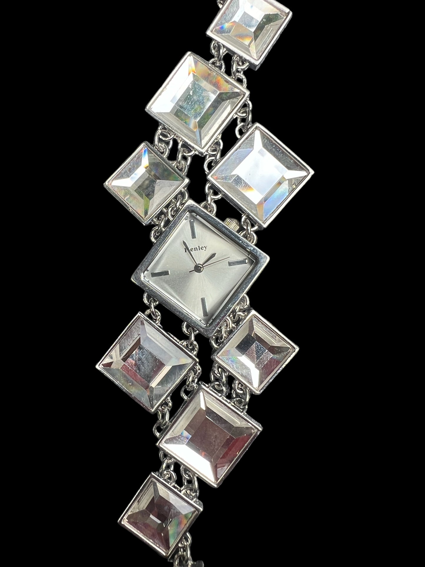 Unusual Henley vintage ladies women’s cocktail dress watch glass bracelet